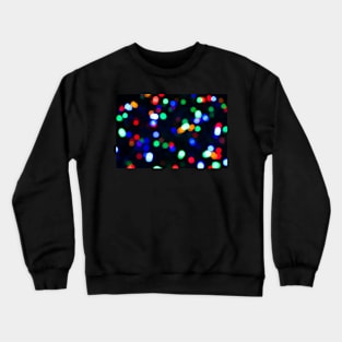 Abstract blurred effect Illuminated closeup of tangled Christmas lights Crewneck Sweatshirt